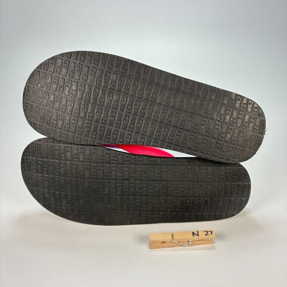 Sanuk Yoga Serenity 4 Red Black Comfortable Flip Flop Sandals Women's Size 10 - Picture 9 of 9